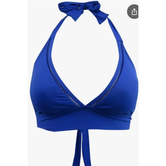 Bleu Rod Beattie Cobalt Behind The Seams Halter Bikini Top 8 NWT - Picture 3 of 5